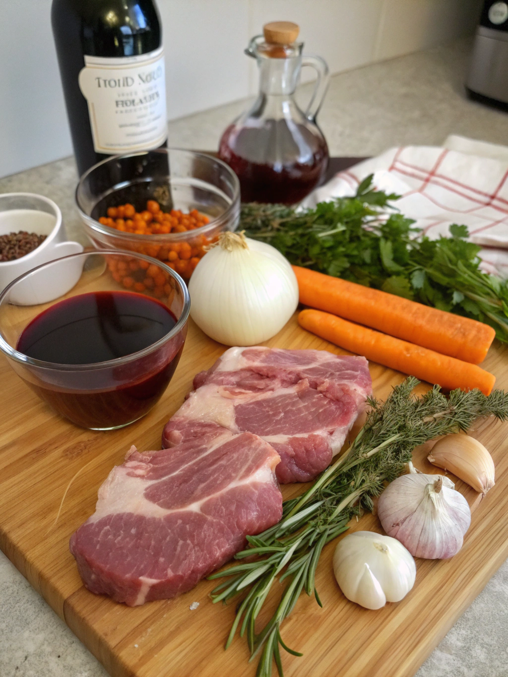 Pork chops in red wine sauce recipe ingredients