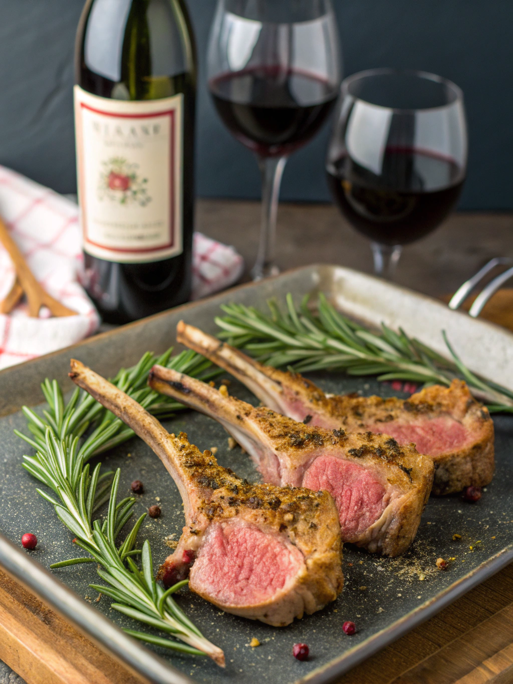 Lamb Chops with Rosemary and Wine ingredients