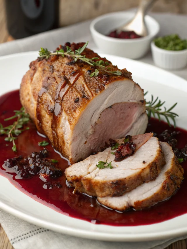 Pork Roast with Red Wine Gravy