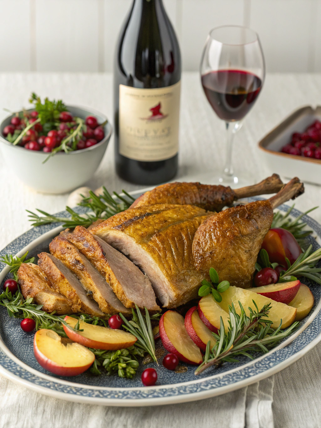 Roast goose and wine pairing ingredients