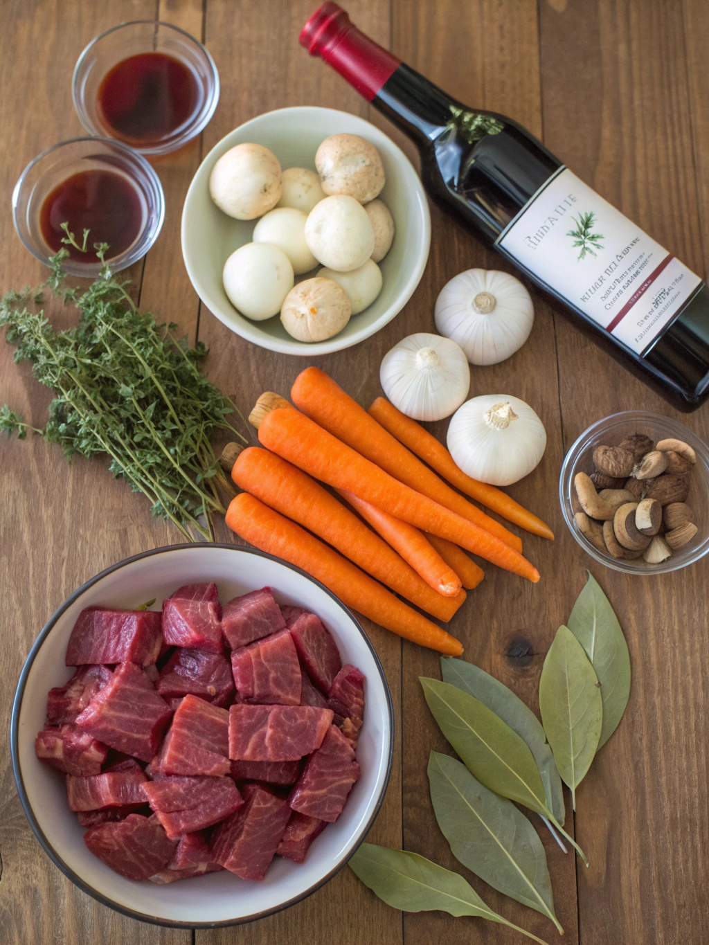 Beef Bourguignon ingredients